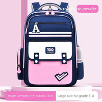 Ergonomic Student Backpack with Waist and Spine Protection for Burden Reduction Sapphire Blue Pink Large