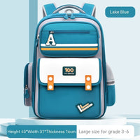 Ergonomic Student Backpack with Waist and Spine Protection for Burden Reduction Lake Blue Large