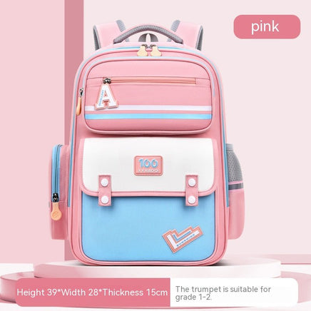 Ergonomic Student Backpack with Waist and Spine Protection for Burden Reduction Pink Small Size