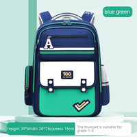 Ergonomic Student Backpack with Waist and Spine Protection for Burden Reduction Sapphire Blue Green Small Size