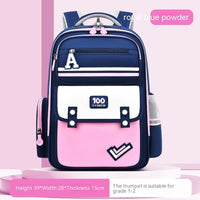 Ergonomic Student Backpack with Waist and Spine Protection for Burden Reduction Sapphire Blue Pink Small Size