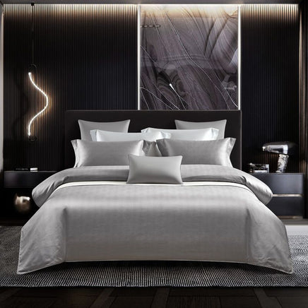 European High-end Cotton Tribute Silk Jacquard Four-piece Set Phantom