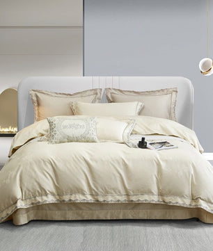 European High - end Cotton Tribute Silk Jacquard Four - piece Set - Lusy Store LLC