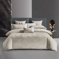 European High-end Cotton Tribute Silk Jacquard Four-piece Set Green Water Green Mountain