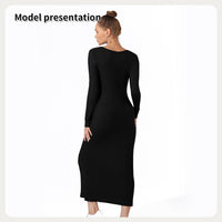 Lusy Store Women's Fashion Simple Solid Color Dress Dresses