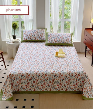 Floral Cotton Quilt Cover Set with Pillowcases - Lusy Store LLC