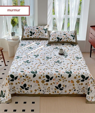 Floral Cotton Quilt Cover Set with Pillowcases - Lusy Store LLC