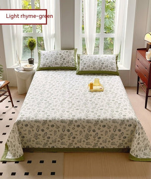 Floral Cotton Quilt Cover Set with Pillowcases - Lusy Store LLC