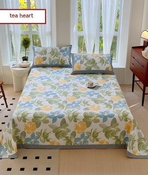 Floral Cotton Quilt Cover Set with Pillowcases - Lusy Store LLC