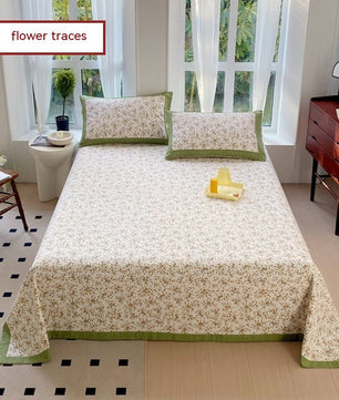 Floral Cotton Quilt Cover Set with Pillowcases - Lusy Store LLC