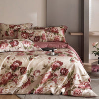 Flower Tencel Digital Printed Bedding Set - Four-Piece Set NITI Red