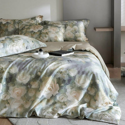 Flower Tencel Digital Printed Bedding Set - Four-Piece Set Clear Dyeing