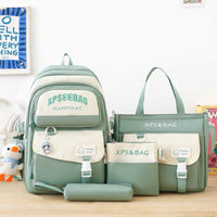 Four-piece Schoolbag Set for Junior and Senior High School Green