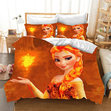 Frozen Duvet Cover Queen King Size Comforter Bedding Sets Cute Children Cartoon 3-Piece Set 3