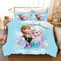 Frozen Duvet Cover Queen King Size Comforter Bedding Sets Cute Children Cartoon 3-Piece Set 1