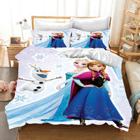Frozen Duvet Cover Queen King Size Comforter Bedding Sets Cute Children Cartoon 3-Piece Set 5