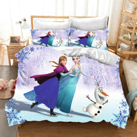Frozen Duvet Cover Queen King Size Comforter Bedding Sets Cute Children Cartoon 3-Piece Set 4