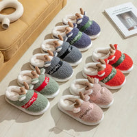 Lusy Store LLC Thick Sole Christmas Deer Slippers Slipper