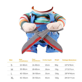 Funny Cat Outfit with Adjustable Straps and Scissor-Shaped Suit for Dogs B02407 Scissor Hand