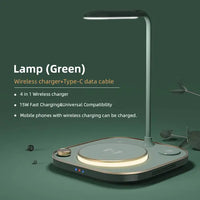 Desk Lamp 4 in 1 Fast Charger Desk Lamp Green 1 Piece