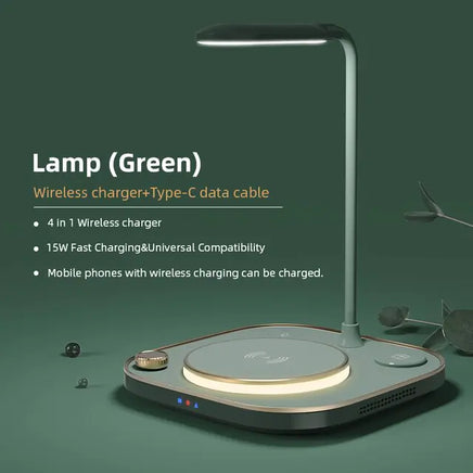Desk Lamp 4 in 1 Fast Charger Desk Lamp Green 1 Piece
