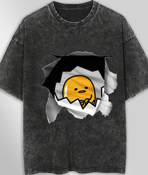 Gudetama t shirt - Cute funny graphic tees - Unisex wide sleeve style - Lusy Store LLC