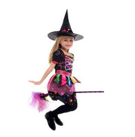 Halloween Costume Ball Outfit for Children Cute Rainbow Witch Outfit