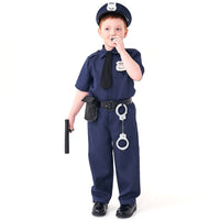 Halloween Costume: Boys' Police Officer Uniform Outfit Including Prop Set