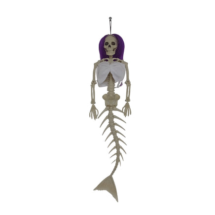 Halloween Hanging Mermaid Bone Pendant Outdoor Decoration for Courtyard Deep Purple