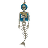 Halloween Hanging Mermaid Bone Pendant Outdoor Decoration for Courtyard Lake Blue