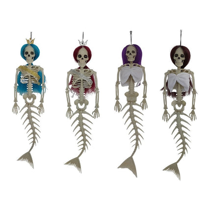 Halloween Hanging Mermaid Bone Pendant Outdoor Decoration for Courtyard 4pcs set