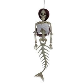 Halloween Hanging Mermaid Bone Pendant Outdoor Decoration for Courtyard Coffee Color