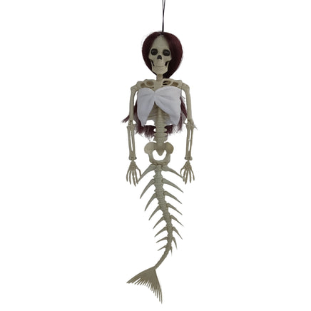 Halloween Hanging Mermaid Bone Pendant Outdoor Decoration for Courtyard Coffee Color
