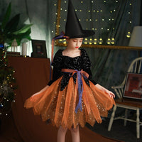 Halloween Kids Dress- Girls' Costume for Spooky Fun No Lighting Chain For Free