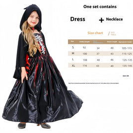 Halloween Kids Witch Skull Costume Black