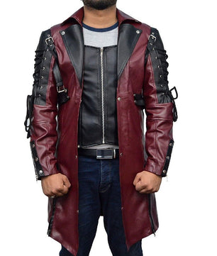 Halloween Medieval Style Leather Coat for Plus Size Punk Goth Costume - Lusy Store LLC