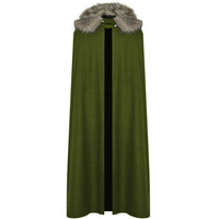Halloween Medieval Woolen Coat Cloak - Retro Style Army Green