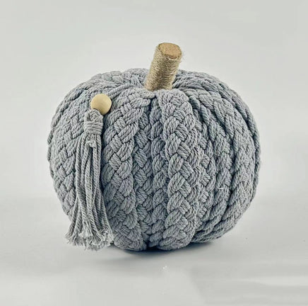 Halloween Simulation Cotton String Pumpkin Desktop Decoration Gray Pumpkin