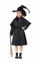 Halloween Witch, Wizard, and Vampire Devil Masquerade Party Costume for Annual Meeting Performance Girls' Skirts Hat Shawl Belt