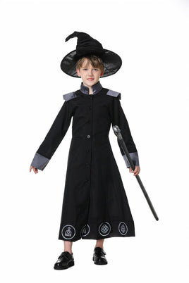 Halloween Witch, Wizard, and Vampire Devil Masquerade Party Costume for Annual Meeting Performance Boy's Skirt Hat