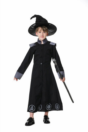 Halloween Witch, Wizard, and Vampire Devil Masquerade Party Costume for Annual Meeting Performance Boy's Skirt Hat