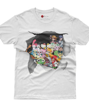 Hello Kitty and friend tee shirt - Cute funny graphic tees - Unisex novelty cotton t shirt - Lusy Store LLC