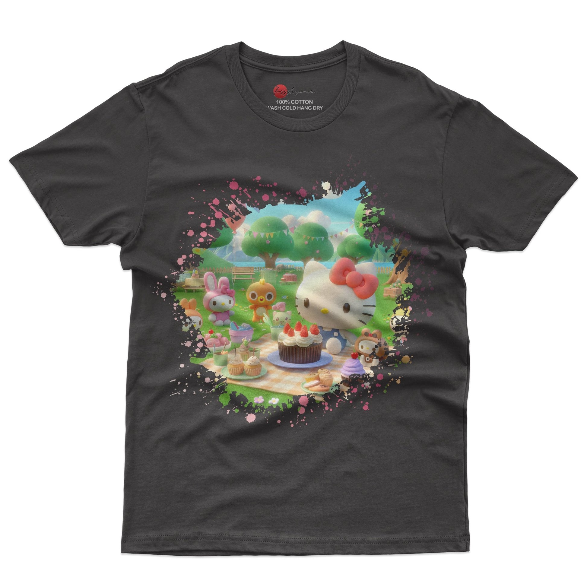 Hello kitty and friend tee shirt - Summer cute graphic tees - Unisex novelty cotton t shirt - Lusy Store LLC