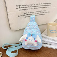 Hello Kitty Backpack Cinnamoroll Crossbody Bag Kawaii Kuromi My Melody Plush Gift - Lusy Store LLC