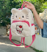 Hello Kitty Backpack Cute School Bag Kawaii Pudding Dog Plush Gifts for Kids - Lusy Store LLC