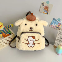 Hello Kitty Backpack Cute School Bag Kawaii Pudding Dog Plush Gifts for Kids - Lusy Store LLC