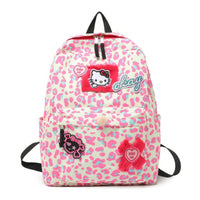 Hello Kitty Backpack Kawaii Canvas Cute Shoulder Bag Y2K Student Schoolbag - Lusy Store LLC