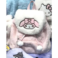 Hello Kitty Backpack Kuromi Y2K My Melody Pochacco Plush Bag Korean Style - Lusy Store LLC