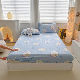 Hello Kitty Bed Mattress Cover Kawaii Cartoon Cinnamoroll Kuromi Bed Linen Fitted Sheet Single Queen Size Cinnamonroll 1