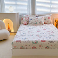 Hello Kitty Bed Mattress Cover Kawaii Cartoon Cinnamoroll Kuromi Bed Linen Fitted Sheet Single Queen Size Hello Kitty 1